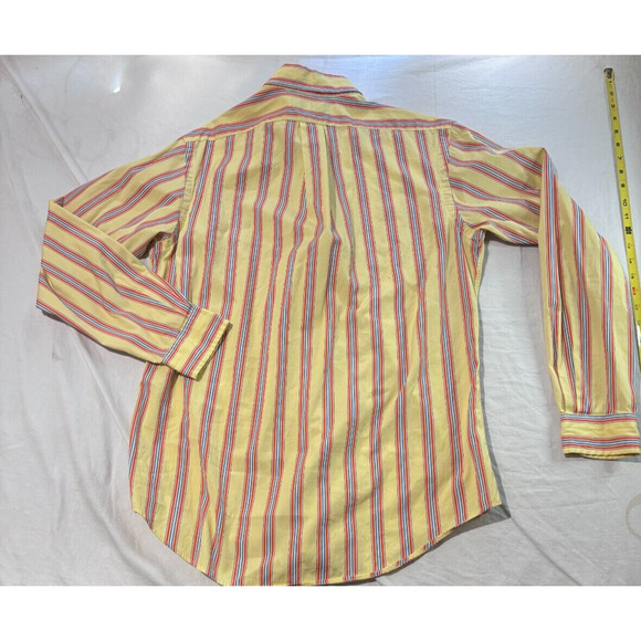 Ralph Lauren Yellow Striped Button up Shirt Mens M Long Sleeve - Picture 4 of 8